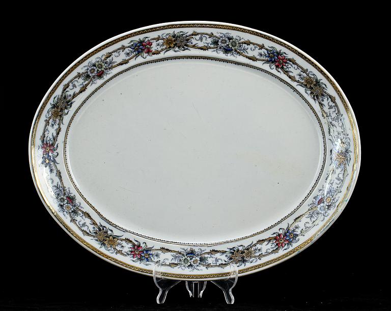 SERVISDELAR, 65 st, flintgods, "Iris", Rörstrand, 1872-1910.