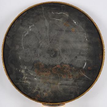 An Empire-style mahogany table with a pietre dure, micromosaic and specimen marble top, mid 19th century.