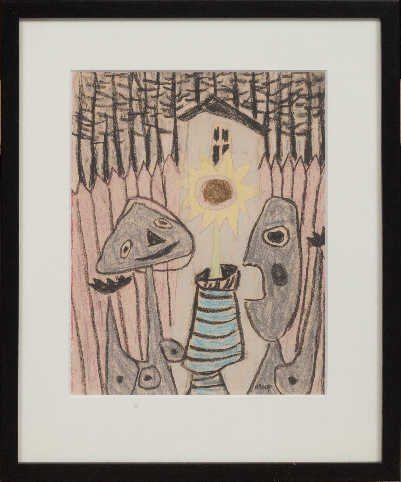 BENGT ORUP, färgkrita, signerad.