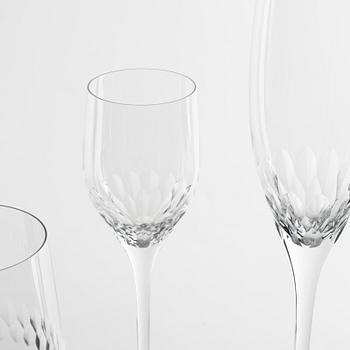 50 pieces of "Prelude" glass, designed by Nils Landberg for Orrefors, Sweden, 20th century.