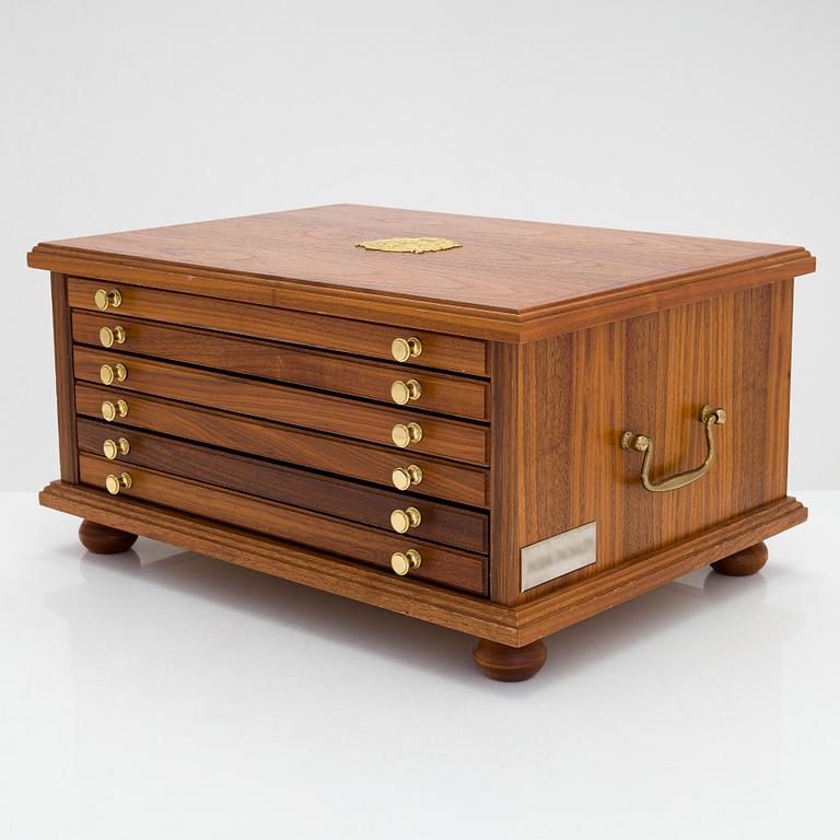 Medaljsamling, 60 st, sterlingsilver, "Sverige och dess regenter", Mynthuset, Sporrong, 1970-tal.