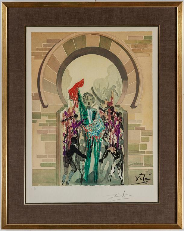 SALVADOR DALÍ, lithograph in colors, signed and numbered 7/125.