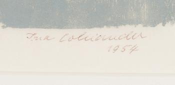 Ina Colliander, träsnitt, signerad och daterad 1954, märkt t.p.l'a III 9/10.