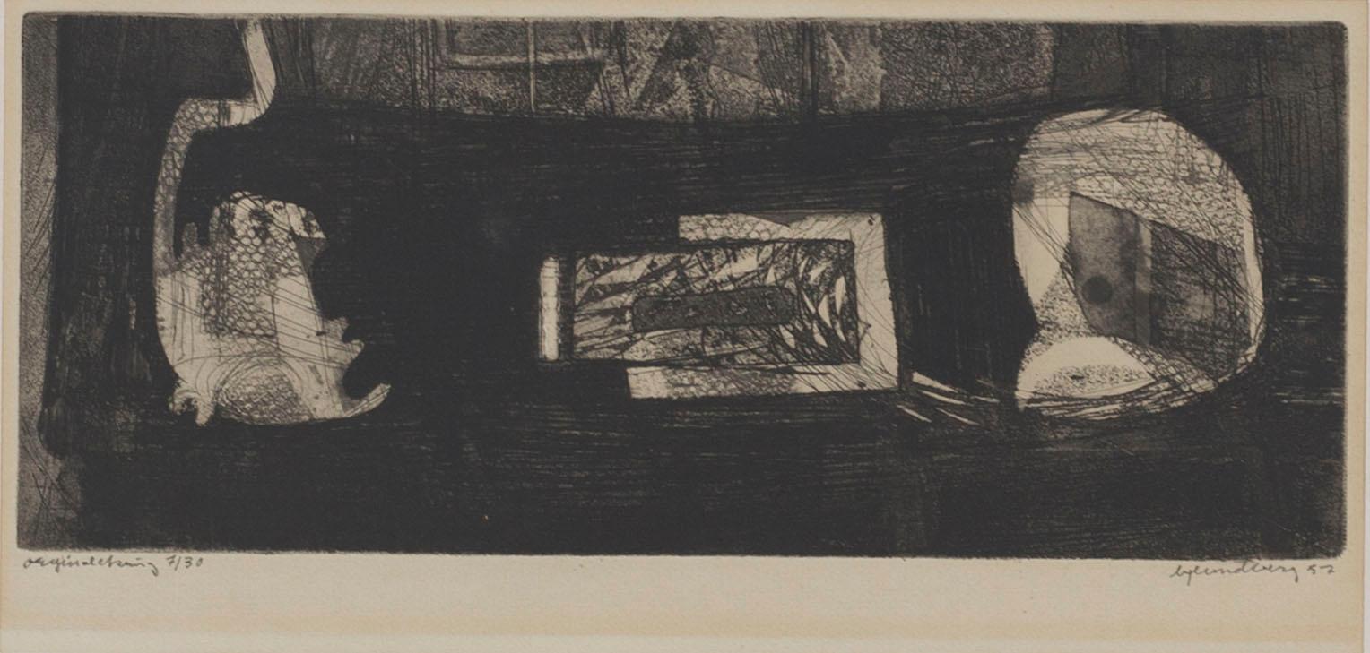 BERTIL LUNDBERG, 2 etchings signed dated and numbered 6/6 -56 och 7/30 -57.