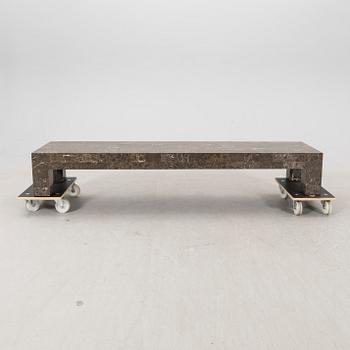 A late 20th century/21 st century travertin coffee table/sideboard.