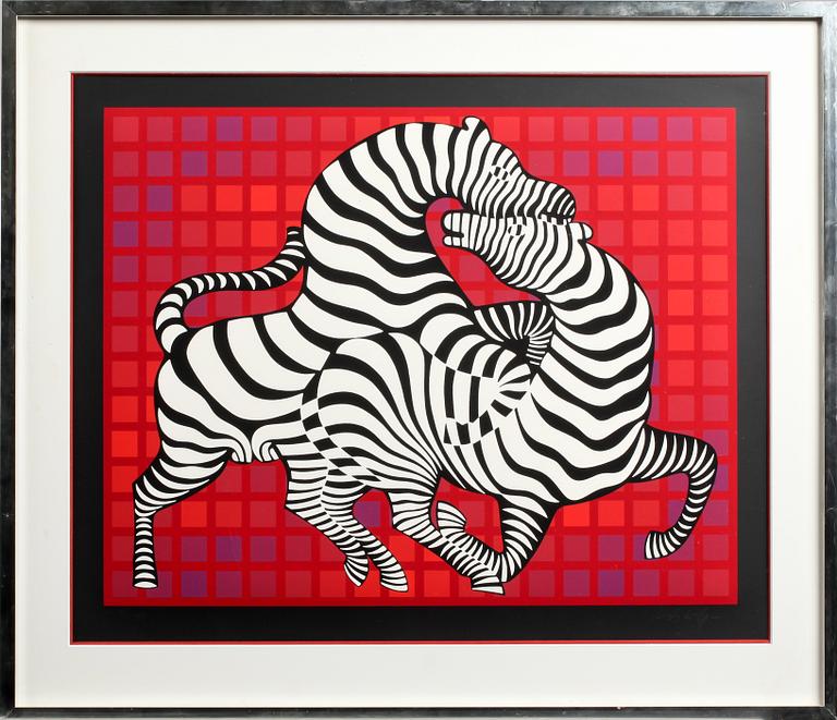 VICTOR VASARELY, färgseriegrafi, signerad och numrerad H C XXXIV/XXXV.