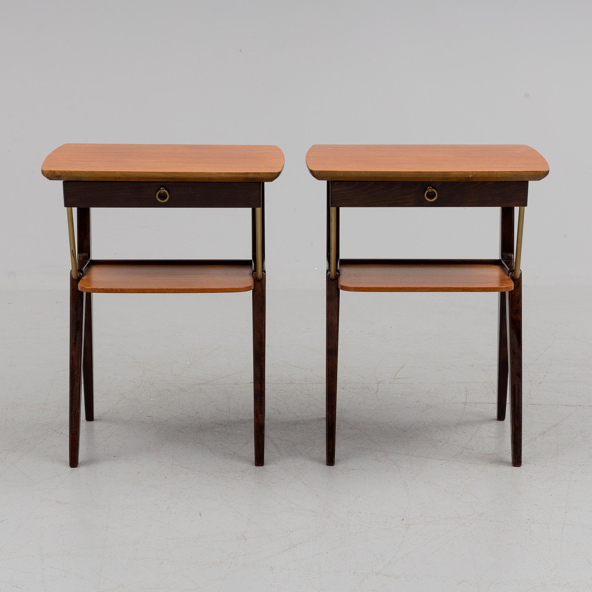 a pair of bedside tables from the 1950-/60's.