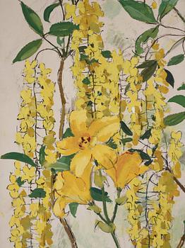 Olle Hjortzberg, Still life with Laburnum tree flowers.