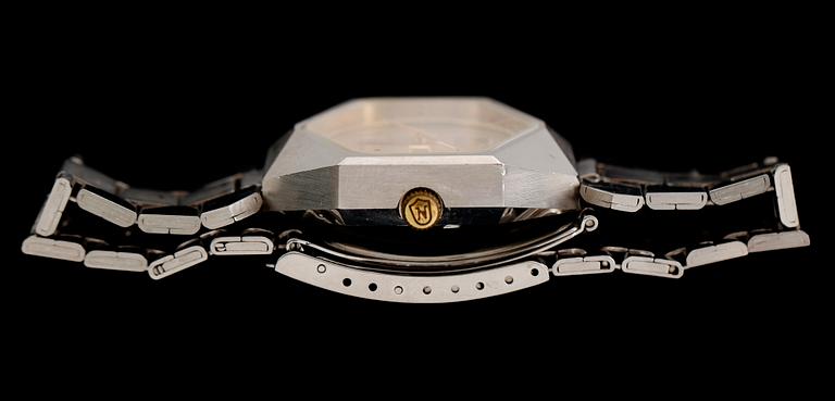 ARMBANDSUR, 2 st, Nivada automatic, stål, 1900-talets andra hälft.