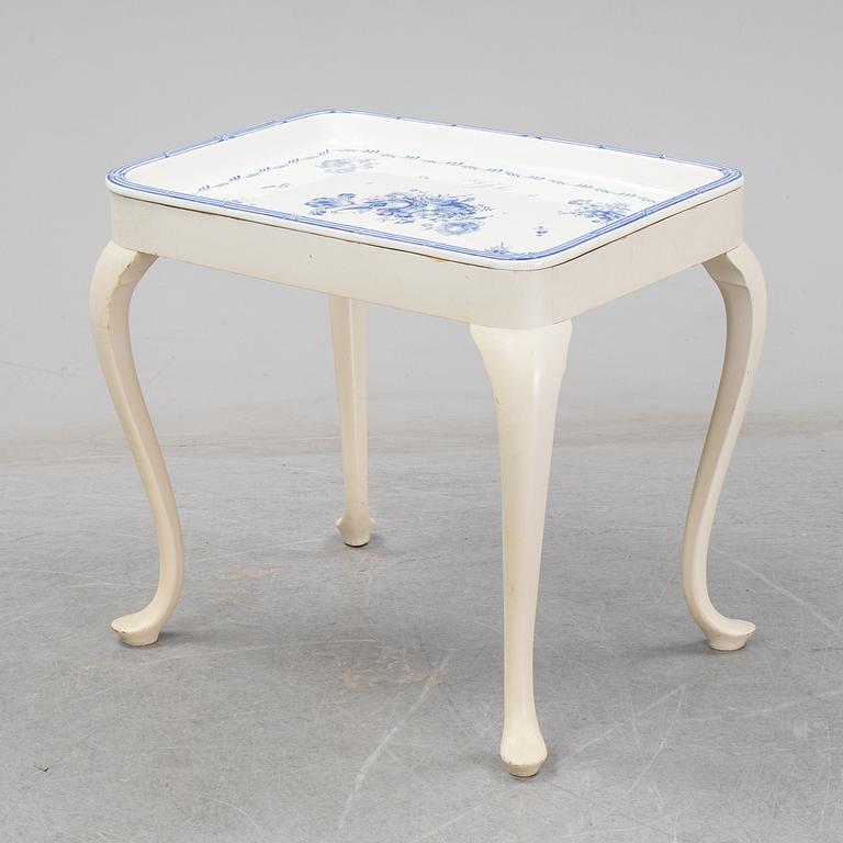 Tea table, a Rococo style table, tray signed and dated a tergo Rörstrand E.L. 1926.