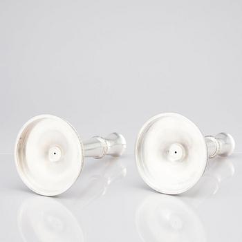 Eric Råström, for C.G. Råström, a pair of silver candlesticks, Stockholm 1960.