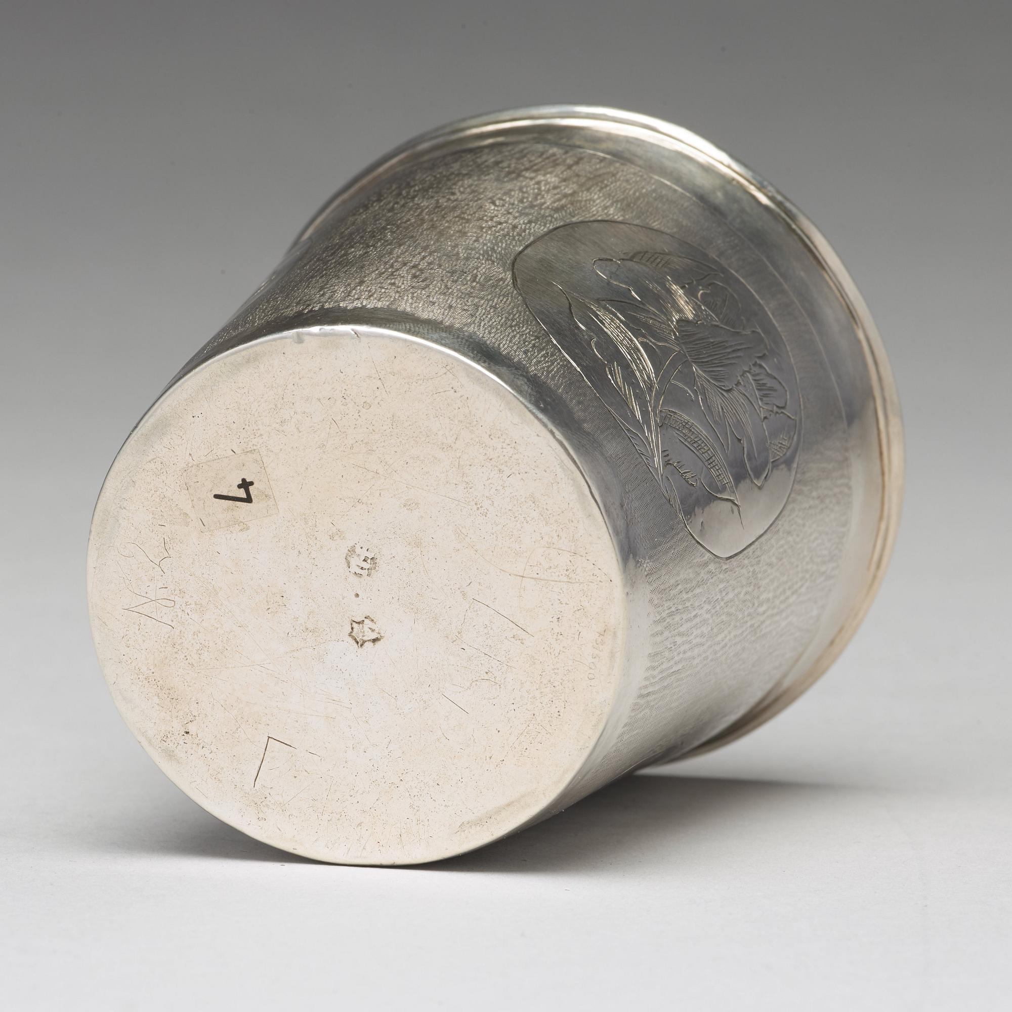 Jöran Hieronymi Bernegau, bägare, silver, Norrköping (verksam 1648-1679). Barock.