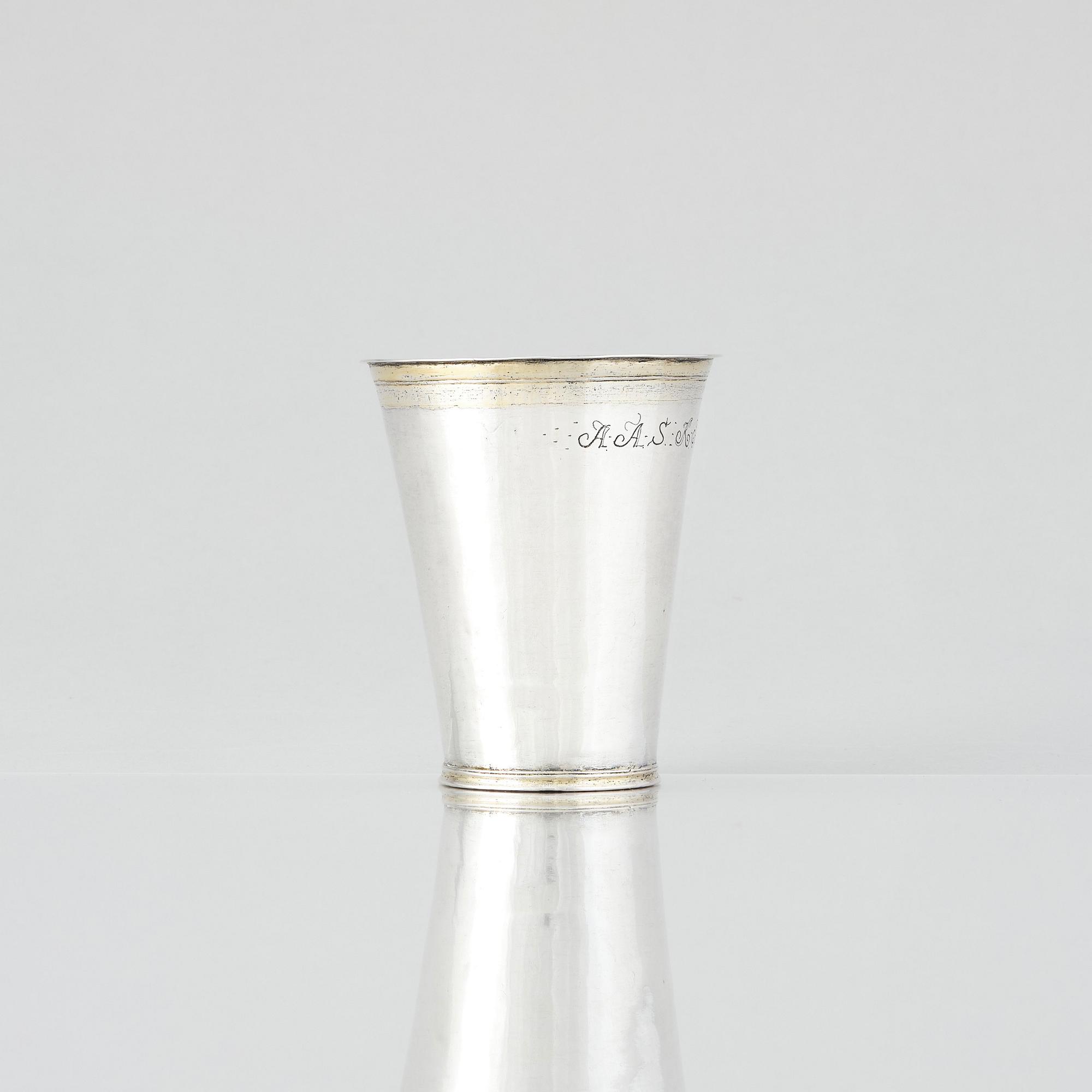 Mattias Möller, bägare, silver, Stockholm 1703. Karolinsk.