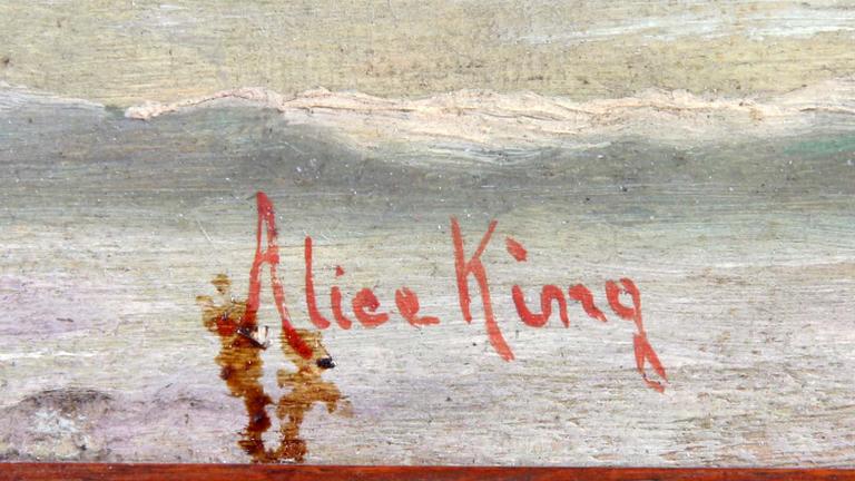 ALICE KING, olja på pannå, sign.