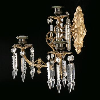 VÄGGAPPLIQUER, ett par, oscarianska, 1800-talets slut.