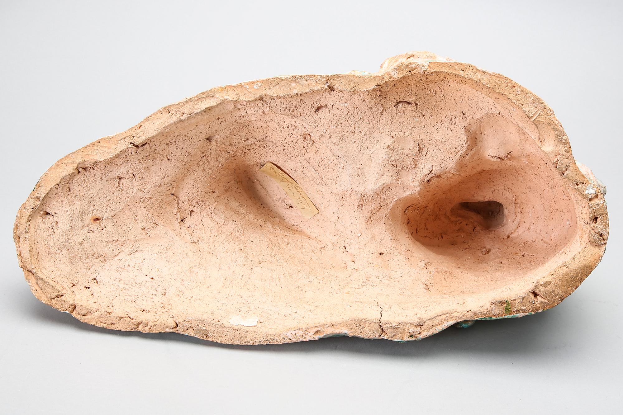 Ida Schwetz Lehmann, a ceramic sculpture, signed and and dated on label.