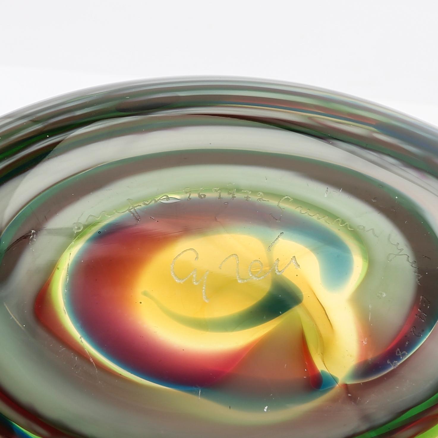 Gunnar Cyrén, vas, signerad och daterad 89 Orrefors.