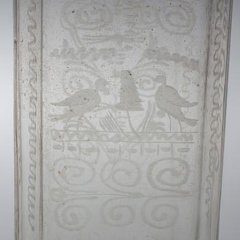 BRÄNNVINSFLASKOR, 5 st. Glas. 1800-tal.
