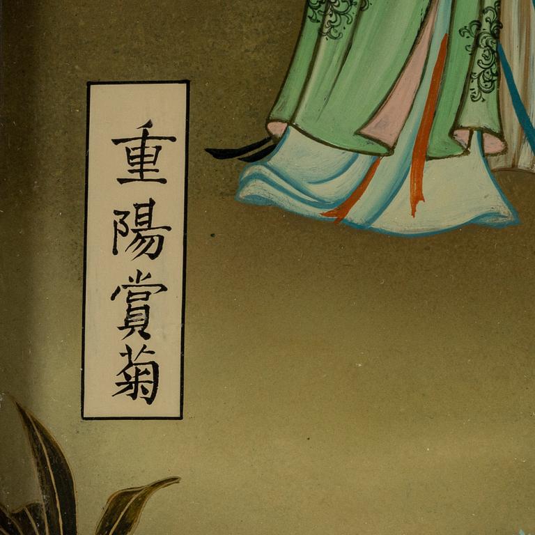 Two glass paintings, second half of the 20th century,