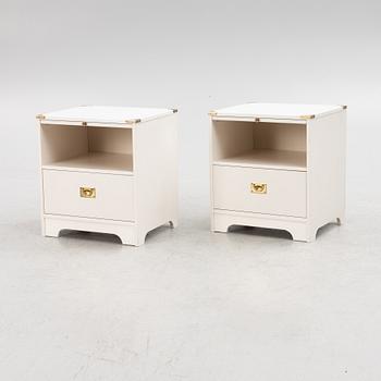 Bedside tables, a pair, Nordiska Kompaniet, second half of the 20th century.