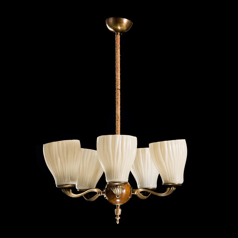 A 5-light pendant ceiling lamp, marked 1373, oy Taito ab.