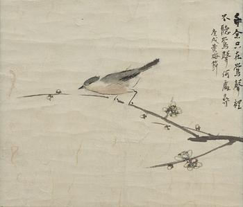 Unidentified artist, Nighingale, probably late Qing dynasty / around 1900 signed 黄梅節.