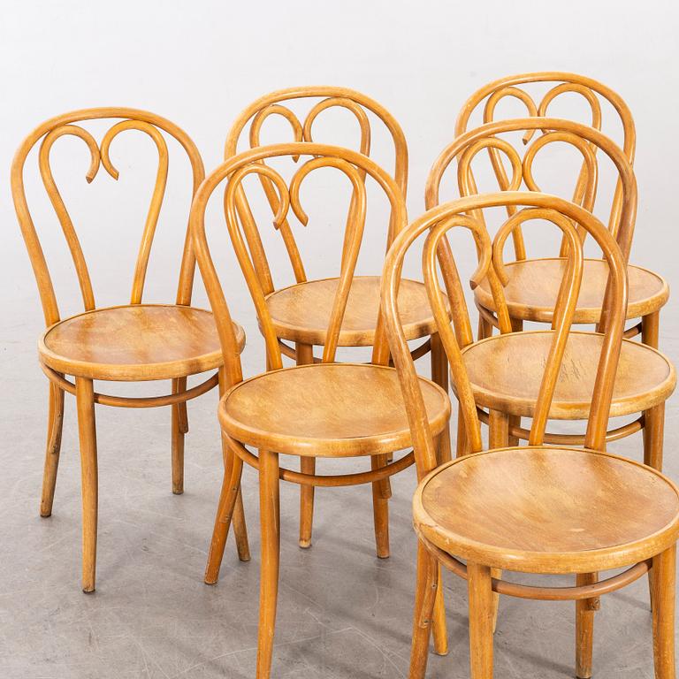 A SET OF SIX BENTWOOD CHAIRS.