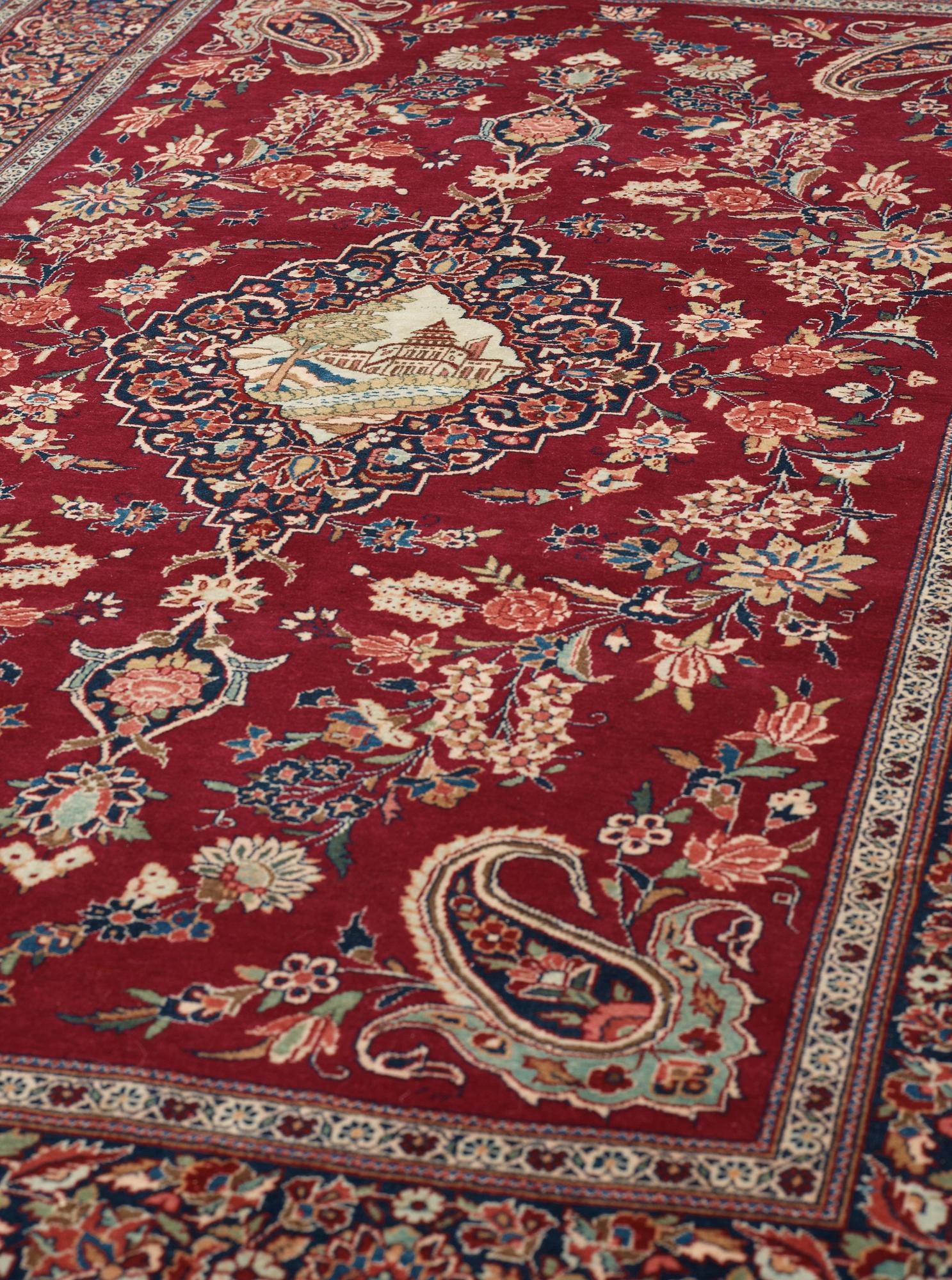 SEMI-ANTIQUE KASHAN. 208 x 133,5 cm.