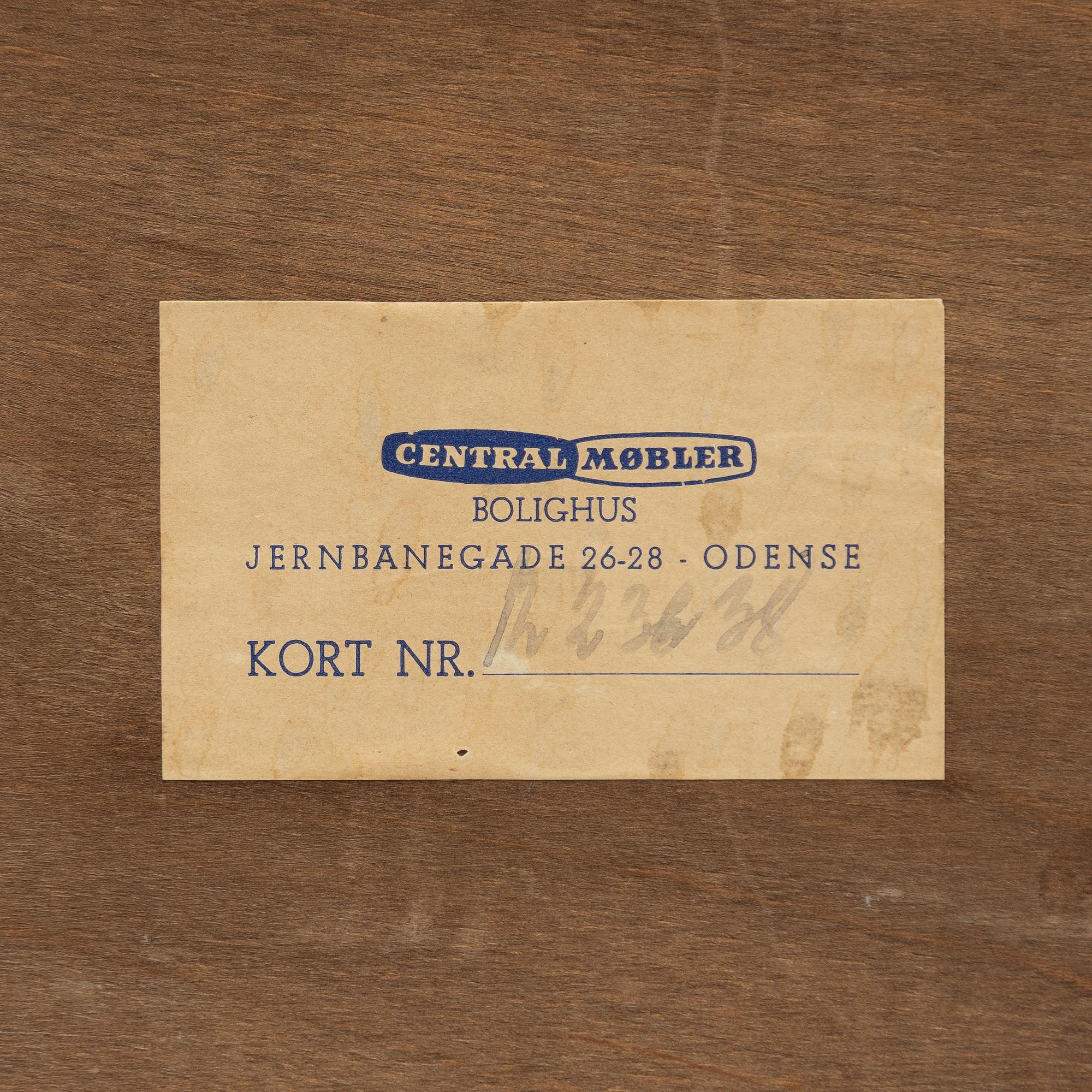 Nils Klausen, a mirror and chest of drawers, Centralmöbler Bolighus, Odense, Denmark, 1960s.
