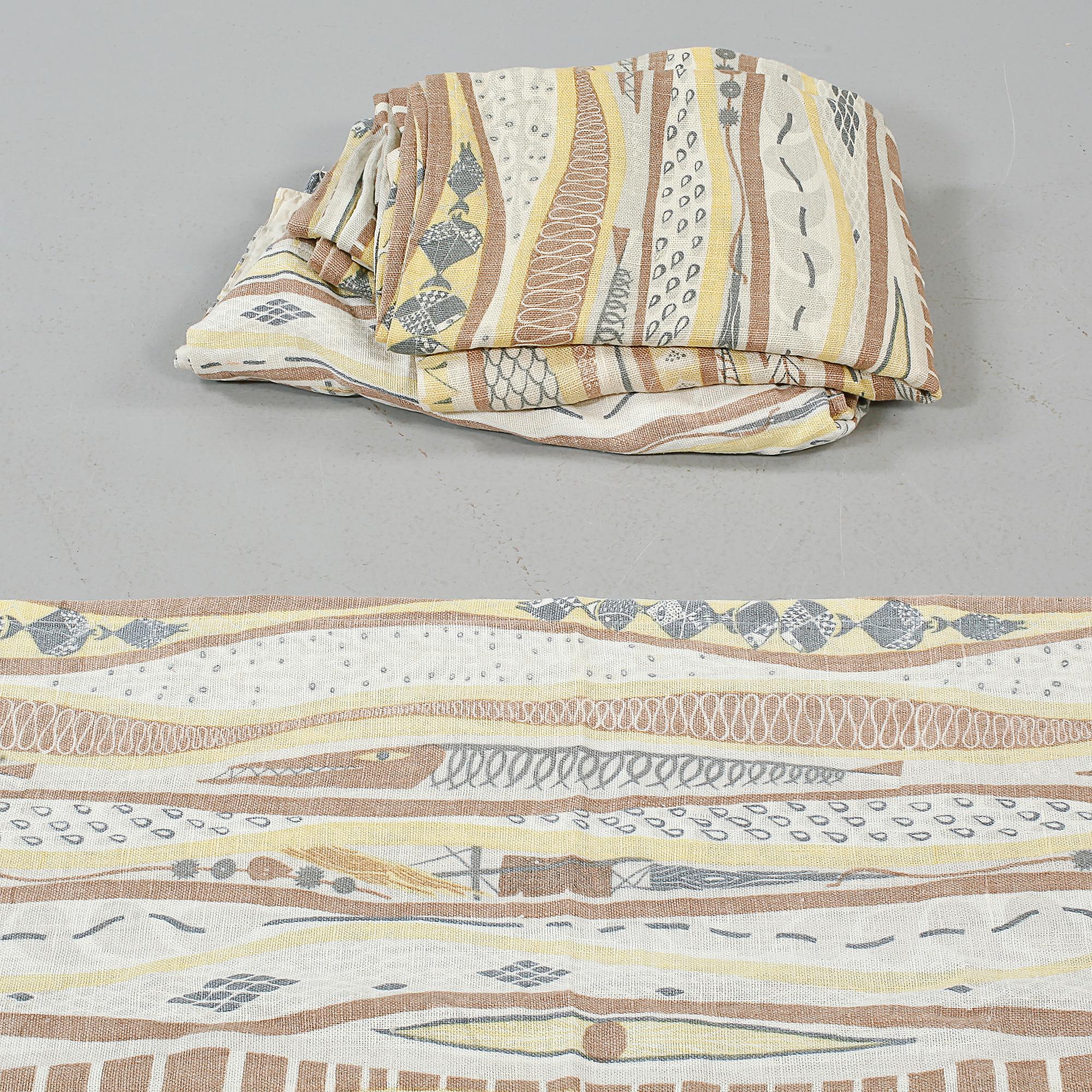 GARDINER, 5 st, "Vågorna", Stig Lindberg, omkring 1900-talets mitt.