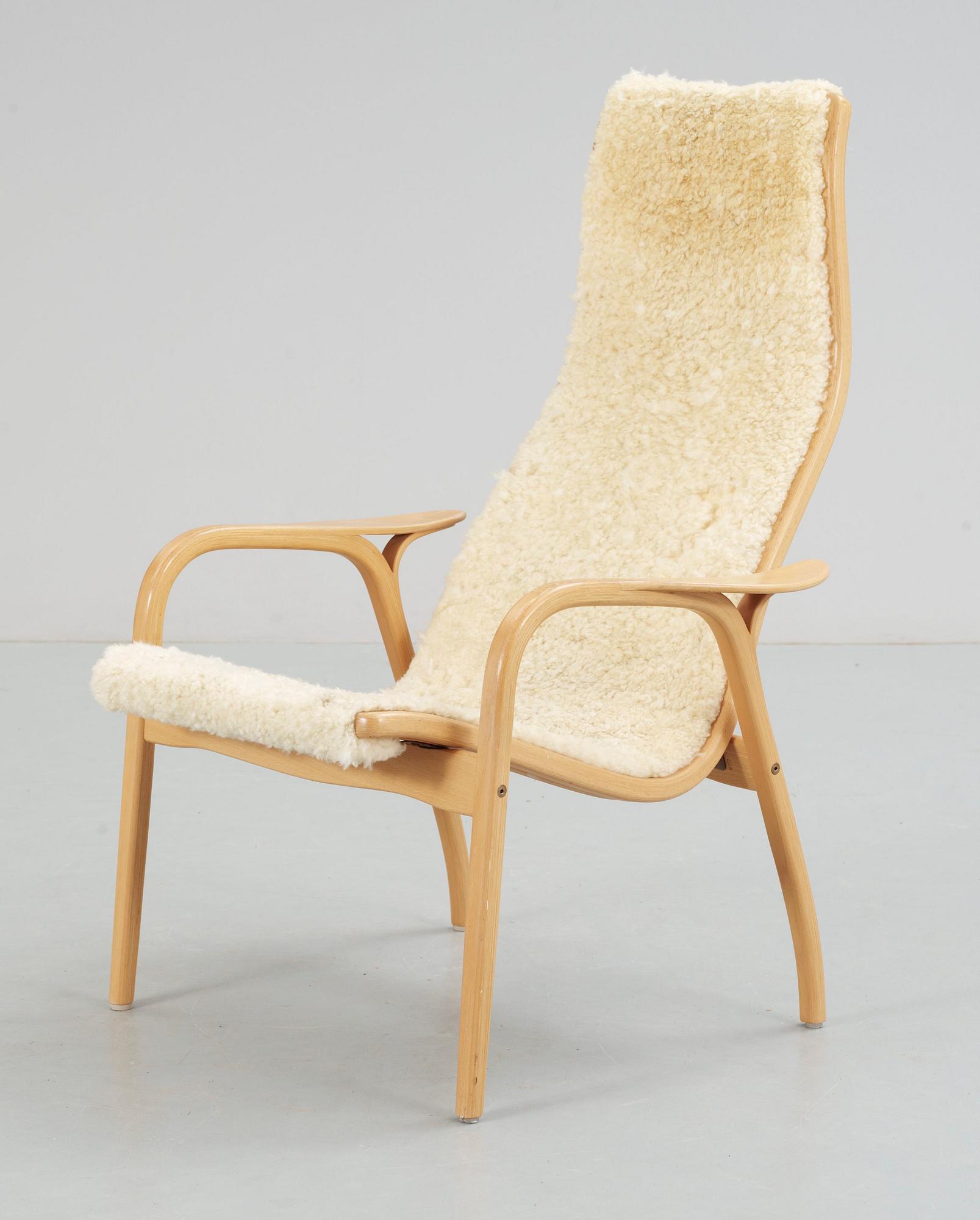 FÅTÖLJ, "Lamino". Design Yngve Ekström för Swedese. Brännmärkt.