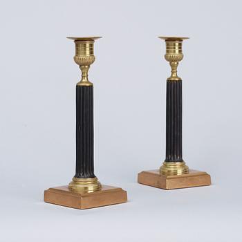 A pair of late Gustavian Wedevåg 19th century candlesticks.