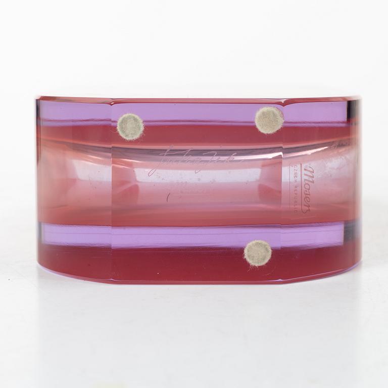 Jiří Šuhájek, vase, glass, Moser, late 20th century.