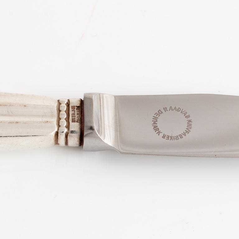 Johan Rodhe, cutlery set, 120 pieces, sterling silver, "Konge/Acorn", Georg Jensen, Denmark.