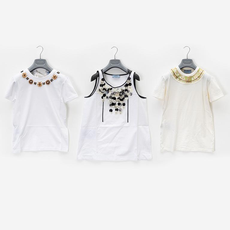 Prada, a set of 2 t-shirts and a tank top, size XS.