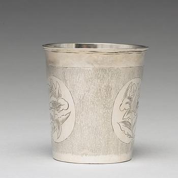 Jöran Hieronymi Bernegau, bägare, silver, Norrköping (verksam 1648-1679). Barock.