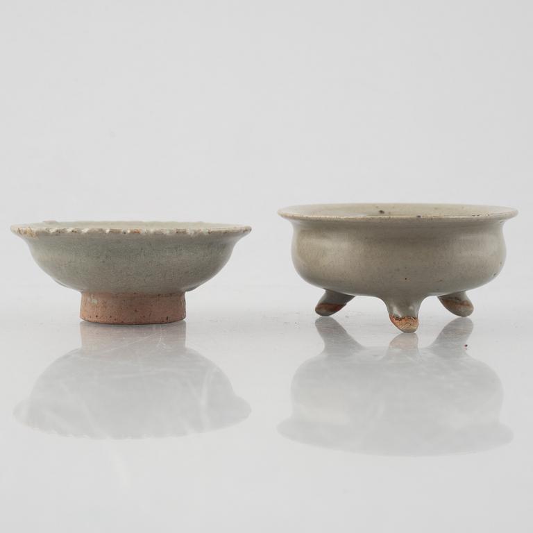 A group of eight Chinese miniature ceramics, including Song dynasty.