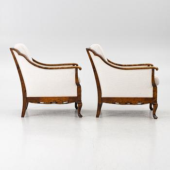 Armchairs, a pair, 1930s/40s.