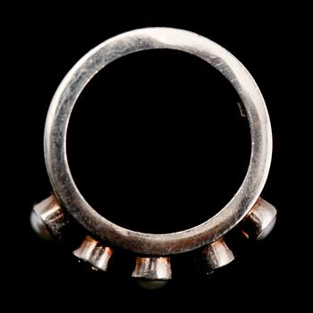 RING samt ÖRHÄNGEN, 1 par, silver, 2000-tal.