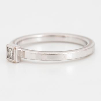 Princess-cut diamond ring.