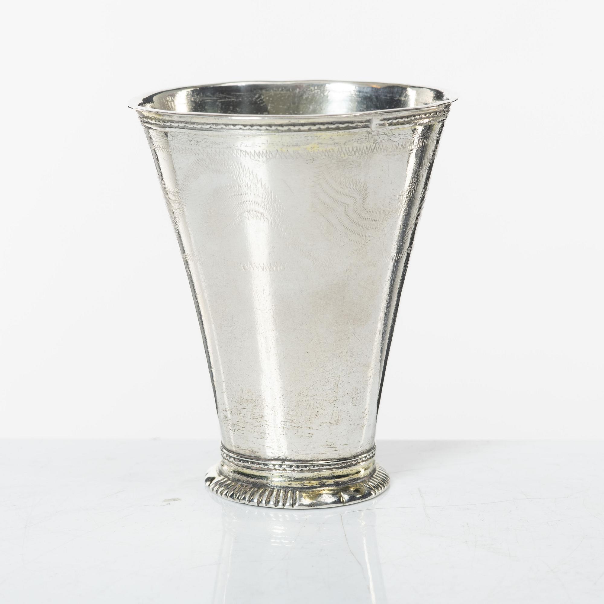 A Swedish 18th century silver beaker, mark of Johan Wasserman, Lindesberg, Sweden  1761.