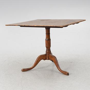 Folding table, alder root veneer, circa 1800.