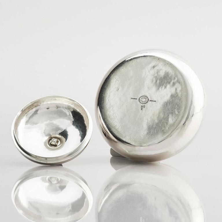 Georg Jensen, a sterling silver three-piece coffee set, Copenhagen, Denmark, after 1945, design no 80B and 80C.