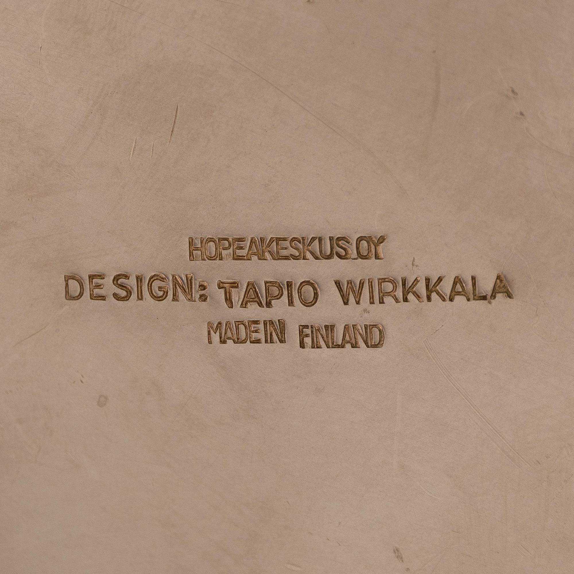 Tapio Wirkkala, A 3-piece serving ware "Cumulus" made to order for Finnair, Kultakeskus (Hopeakeskus). Designed in 1968.