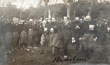 FOTO MED AUTOGRAF, Benito Mussolini (Il Duce), Italien, troligen 1920-30-tal.