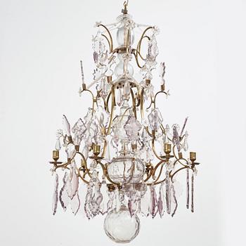 A Swedish Rococo 18th century six-light chandelier.