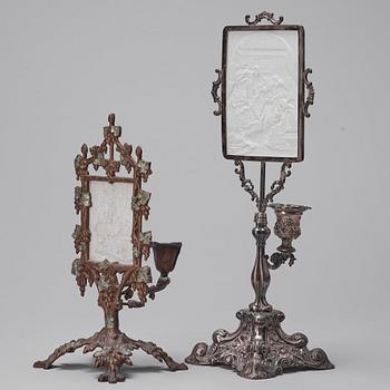 Two candlesticks, 19 ct.