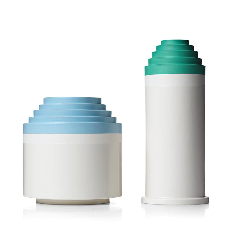 ETTORE SOTTSASS, 2 vases from Bitossi Ceramiche, 21st century.