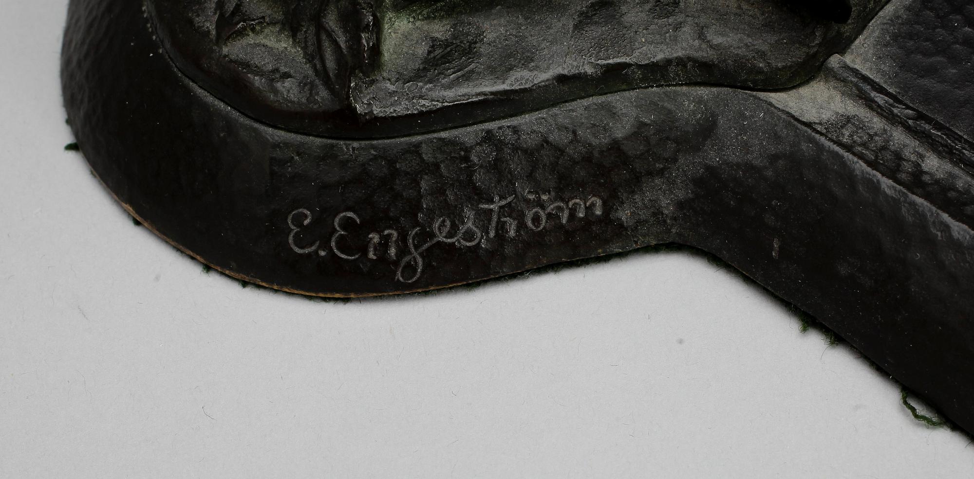 SKRIVSTÄLL, brons, jugend, omkring sekelskiftet 1800/1900-tal. E. Engström.