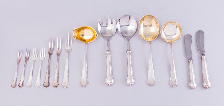 A 98-piece set of 'Chippendale' silver cutlery for Kultakeskus, Hämeenlinna, Finland 1960's.